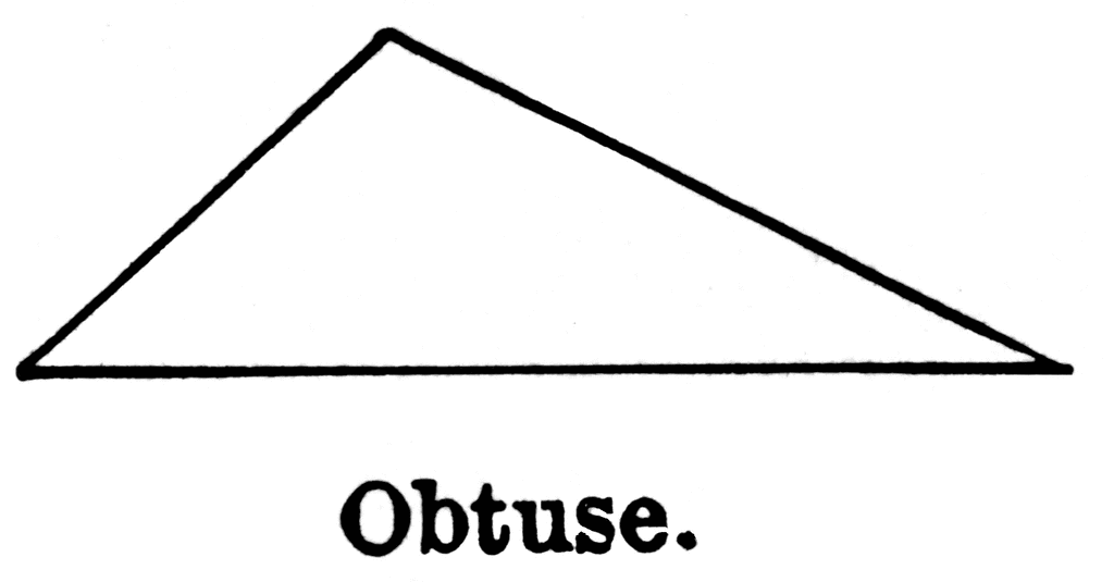 A hand drawn obtuse triangle.