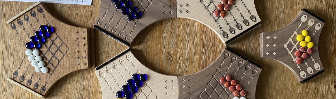 six Sneaky Town boards shot from overhead